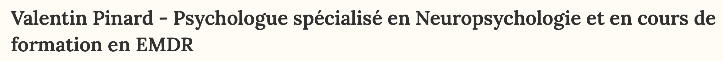 Valentin Pinard Psychologue